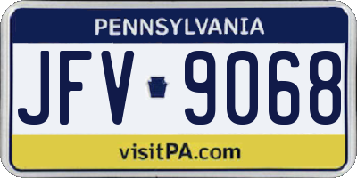 PA license plate JFV9068