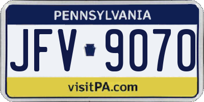 PA license plate JFV9070