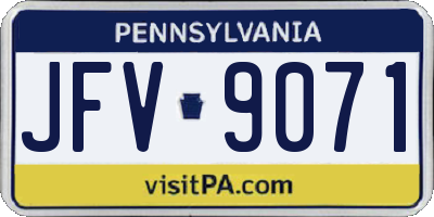 PA license plate JFV9071