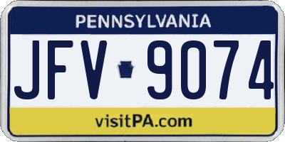 PA license plate JFV9074