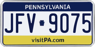 PA license plate JFV9075