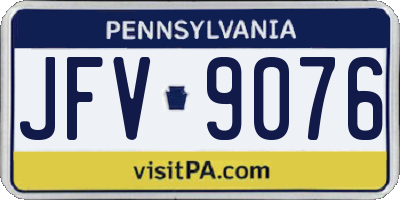PA license plate JFV9076