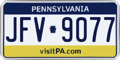 PA license plate JFV9077