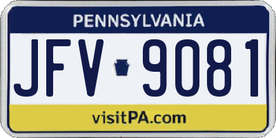 PA license plate JFV9081