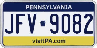 PA license plate JFV9082
