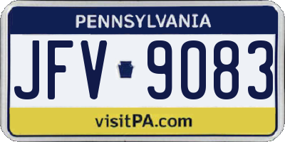 PA license plate JFV9083
