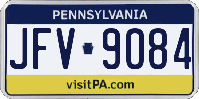 PA license plate JFV9084