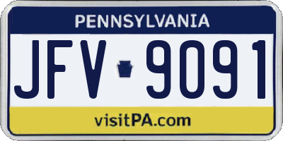 PA license plate JFV9091