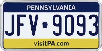 PA license plate JFV9093