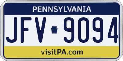 PA license plate JFV9094