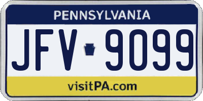 PA license plate JFV9099