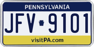 PA license plate JFV9101