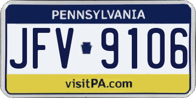 PA license plate JFV9106