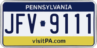 PA license plate JFV9111