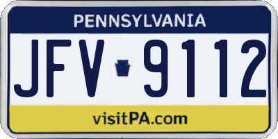 PA license plate JFV9112