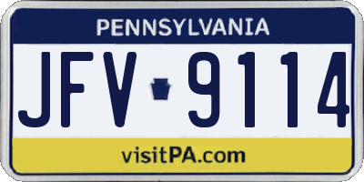PA license plate JFV9114