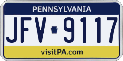 PA license plate JFV9117