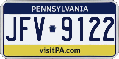 PA license plate JFV9122