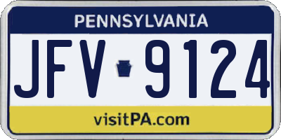 PA license plate JFV9124