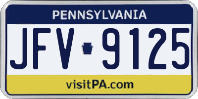 PA license plate JFV9125
