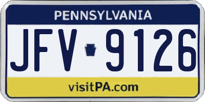 PA license plate JFV9126