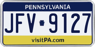 PA license plate JFV9127