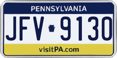 PA license plate JFV9130