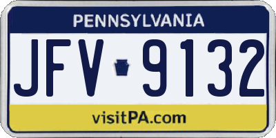 PA license plate JFV9132