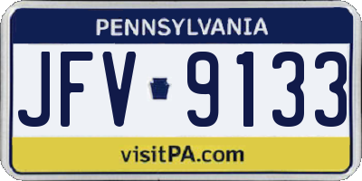 PA license plate JFV9133
