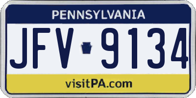 PA license plate JFV9134