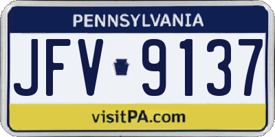 PA license plate JFV9137