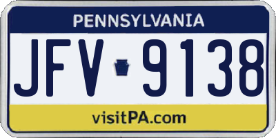 PA license plate JFV9138