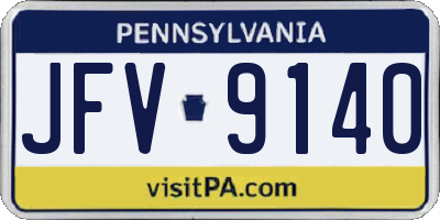 PA license plate JFV9140