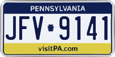 PA license plate JFV9141