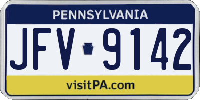 PA license plate JFV9142
