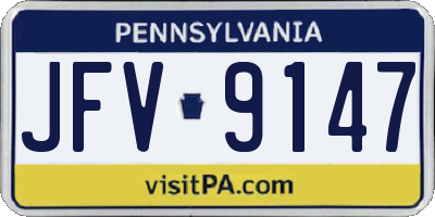 PA license plate JFV9147