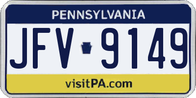PA license plate JFV9149