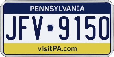 PA license plate JFV9150