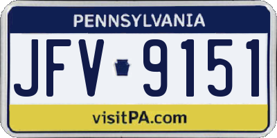 PA license plate JFV9151