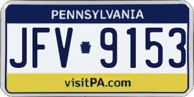 PA license plate JFV9153