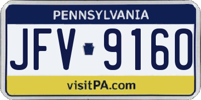 PA license plate JFV9160