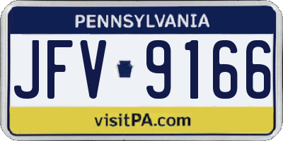 PA license plate JFV9166