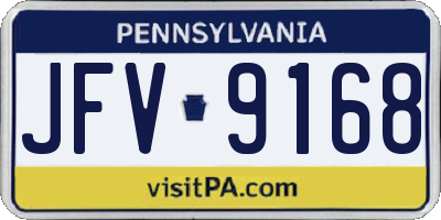 PA license plate JFV9168