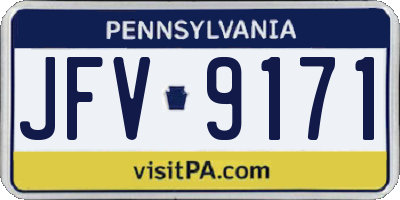 PA license plate JFV9171