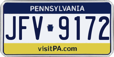 PA license plate JFV9172