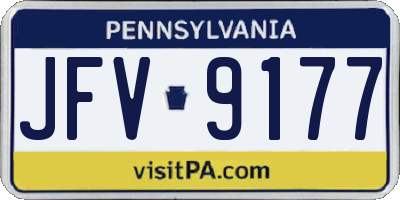 PA license plate JFV9177