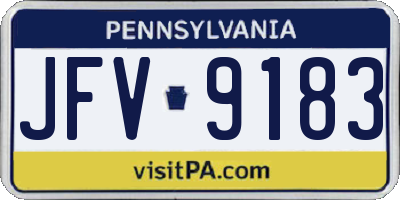 PA license plate JFV9183