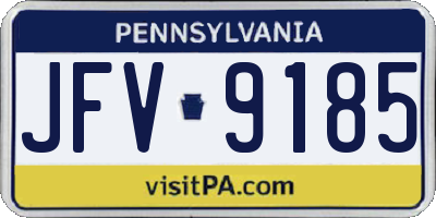 PA license plate JFV9185