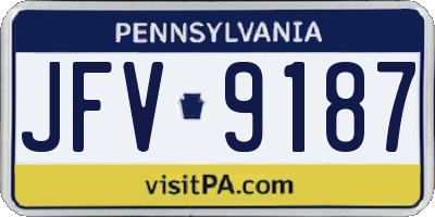 PA license plate JFV9187