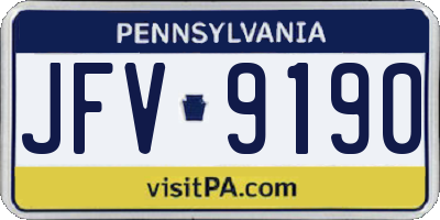 PA license plate JFV9190